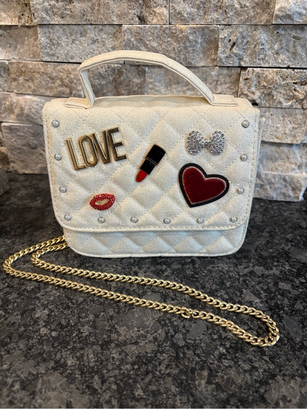 The Children’s Place Ivory Glitter Embellished Handbag